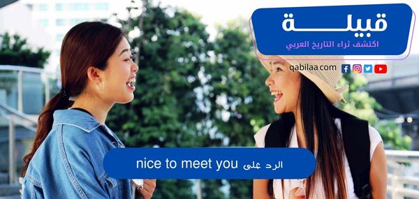 الرد على nice to meet you بالعربي والانجليزي