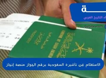 الاستعلام عن تأشيرة السعودية برقم الجواز منصة إنجاز