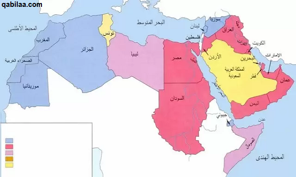 خريطة الدول العربية بالمدن كاملة صماء